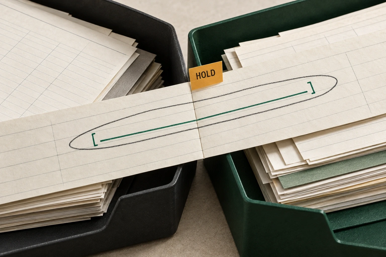An unresolved accounting exception crosses a join while its review annotation remains attached